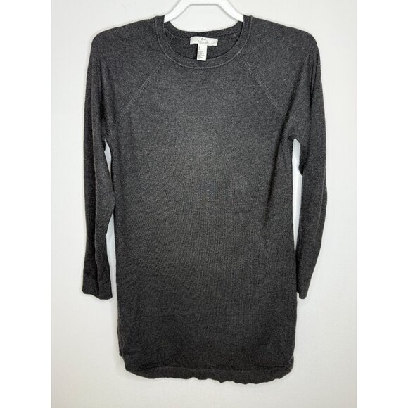 Halston Sweater Womens Tunic Knit Top Gray Size M Long Sleeve Casual Fall Winter - Picture 1 of 11